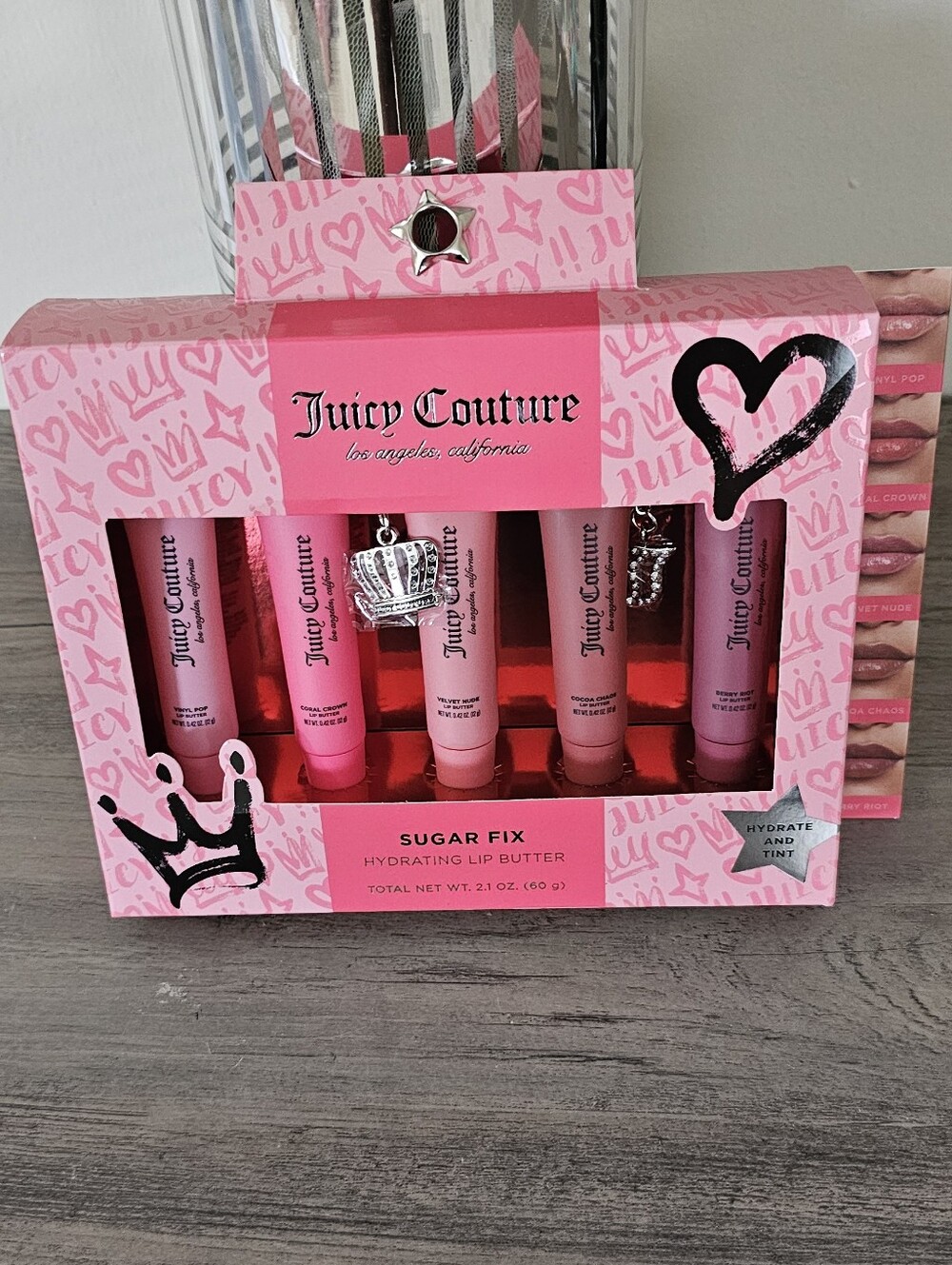 Juicy Couture Sugar Fix Hydrating Lip Butter Set - Pink Shades NEW